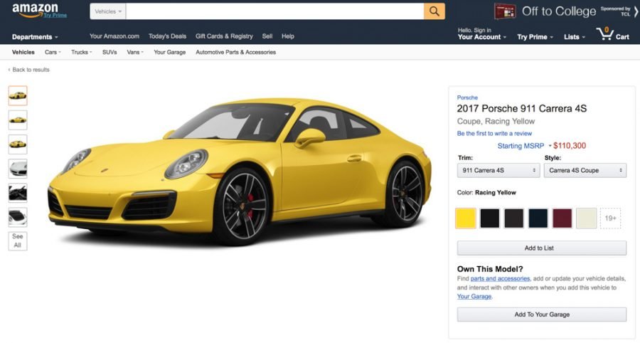 amazon ya vende coches